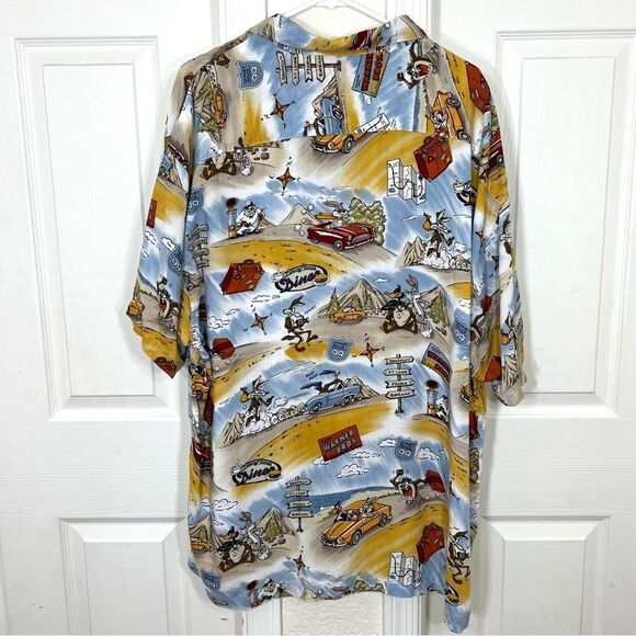 Looney Tunes Vintage Men’s Casual Button Down Shirt Bugs Bunny Road Trip XXL - Picture 2 of 9